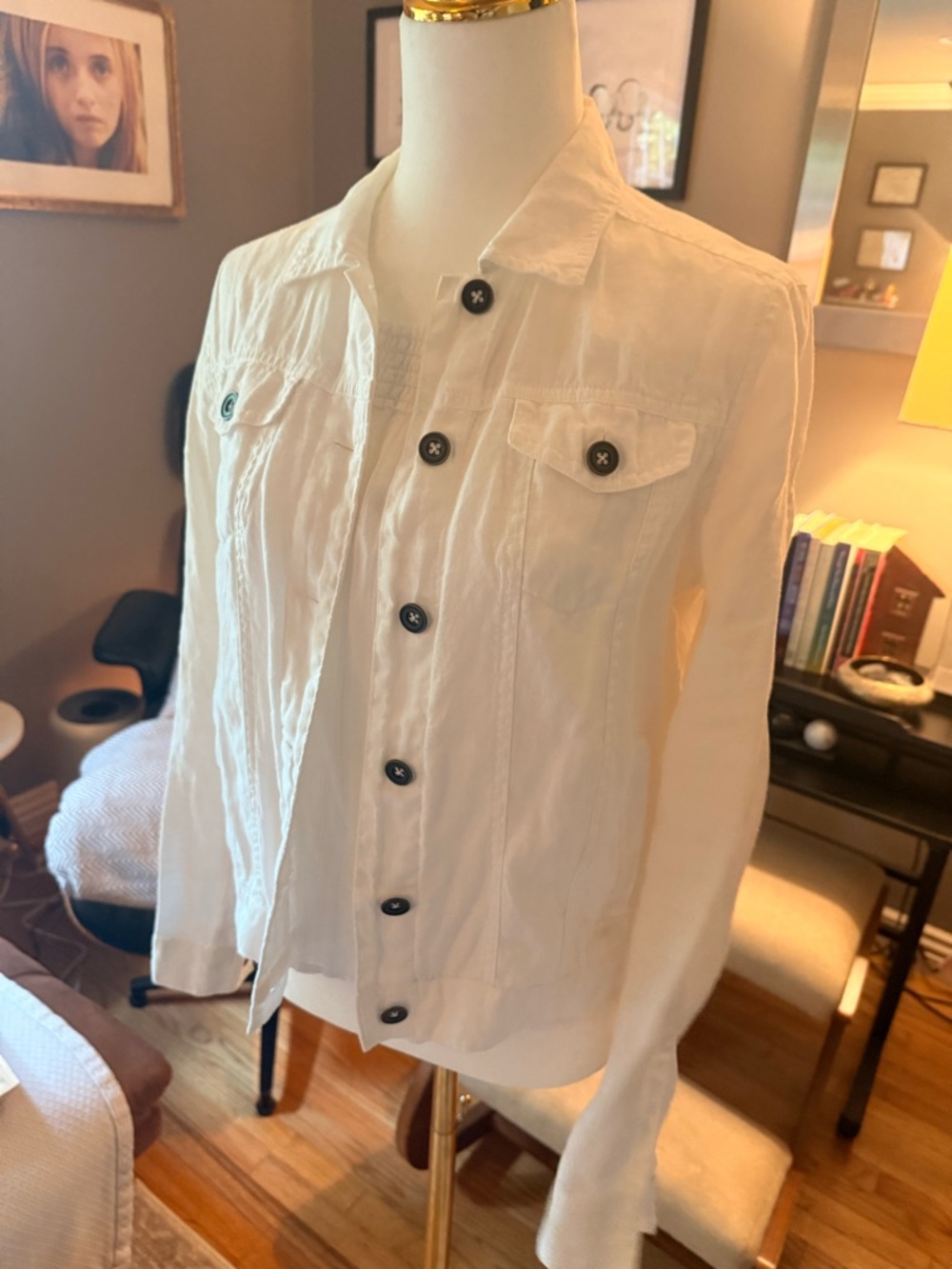 Jean Linen Jacket - White - Picture 4 of 7